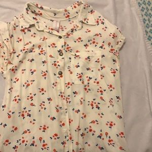 Floral button down t-shirt